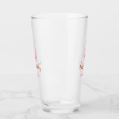 Roze glittersjabloon met naam letter monogram verj glas (Links)