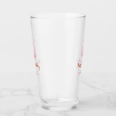 Roze glittersjabloon met naam letter monogram verj glas (Rechts)