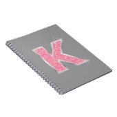 Roze glittersletter K Notitieboek (Rechterzijde)