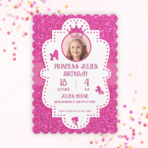 Roze glittersparel prinses verjaardag