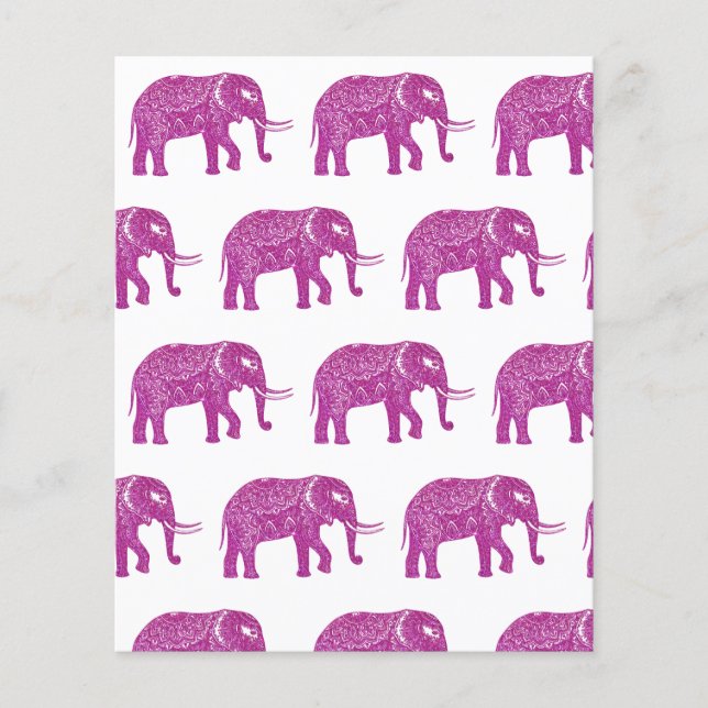 Roze glitterspellen olifanten (Voorkant)