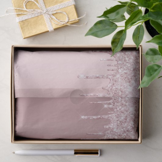 Roze glittersprenkels meisjesachtige glans  tissuepapier (Geschenk)