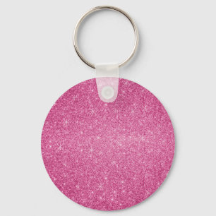 Roze glittersterren sleutelhanger