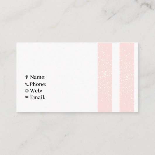 Roze glitterstripes visitekaartje (Achterkant)