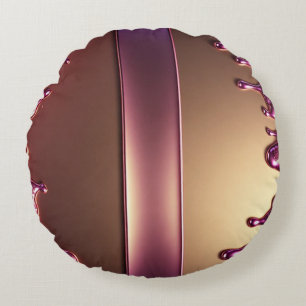 Roze glittersuiker druppel over gouden metalen ach rond kussen