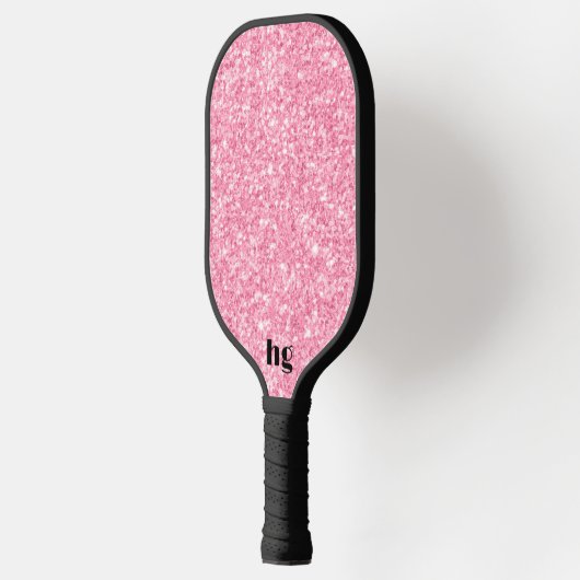Roze glittertextuur afbeelding pickleball paddle (Links)