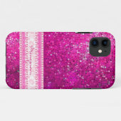 Roze glittertextuur & roze Damaskers Case-Mate iPhone Case (Achterkant (horizontaal))