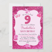 Roze glitterwolk 9 schattige chique levendige verj kaart (Voorkant)