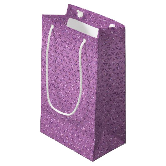 Roze Glittery Gift Bag Klein Cadeauzakje (Voorkant Gekanteld)