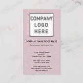 Roze glittery Photo Logo, dubbelzijdig verticaal Visitekaartje (Achterkant)