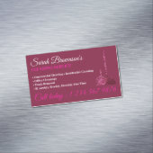 Roze Glitz Glam Cleaning Service Janitorial Magnetisch Visitekaartje (Voorbeeld)