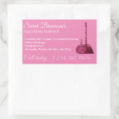 Roze Glitz Glam Cleaning Service Janitorial Rechthoekige Sticker (Tas)