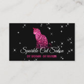 Roze Glitz Glam Starlust Cat Visitekaartje (Voorkant)