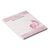 Roze Glitz Glitter Eenhoorn Notitieblok (Schuin)