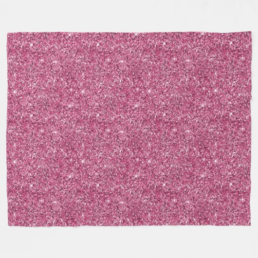 Roze Glitz Glitter Fleece Deken (Voorkant (Horizontaal))