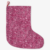 Roze Glitz Glitter Grote Kerstsok (Voorkant)