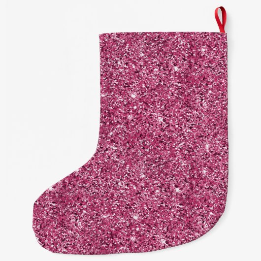 Roze Glitz Glitter Grote Kerstsok (Achterkant)
