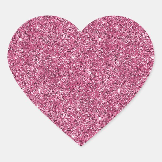 Roze Glitz Glitter Hart Sticker (Voorkant)
