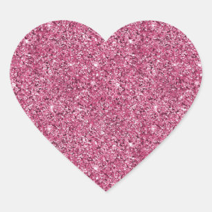 Roze Glitz Glitter Hart Sticker