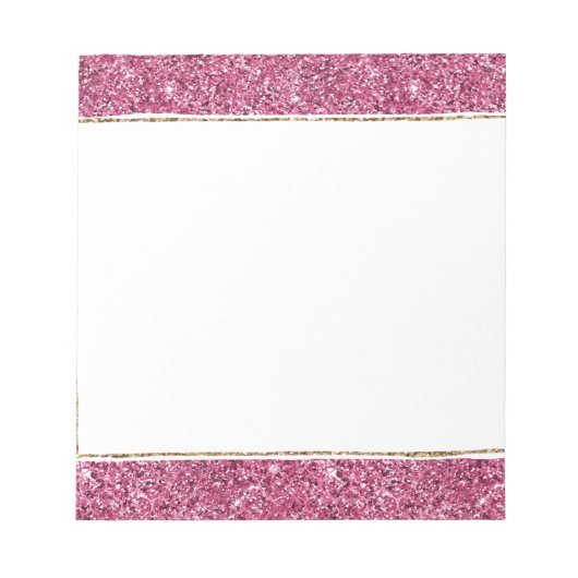 Roze Glitz Glitter Notitieblok (Voorkant)