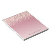 Roze Glitz Glitter Ombre Notitieblok (Schuin)
