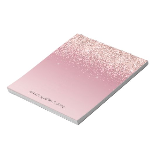 Roze Glitz Glitter Ombre Notitieblok (Linkerzijde)