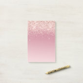 Roze Glitz Glitter Ombre Post-it® Notes (Op bureau)