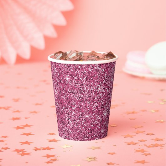 Roze Glitz Glitter Papieren Bekers (Insitu)