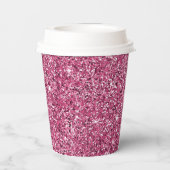 Roze Glitz Glitter Papieren Bekers (Achterkant)