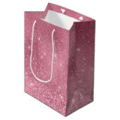 Roze Glitz Medium Cadeauzakje (Voorkant Gekanteld)