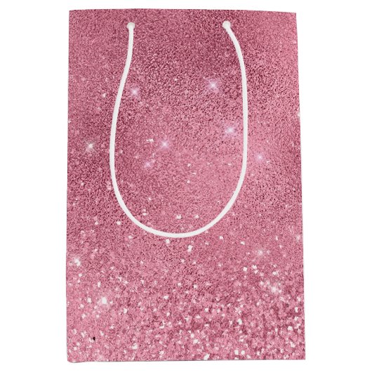 Roze Glitz Medium Cadeauzakje (Voorkant)