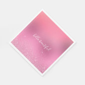 Roze Glitz Servet (Hoek)