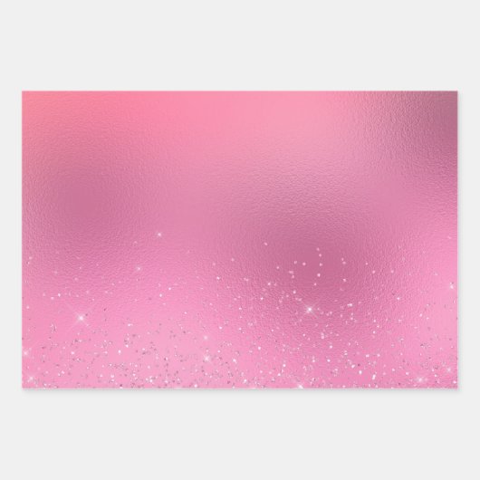 Roze glitz Sparkle Inpakpapier Vel (Voorkant)