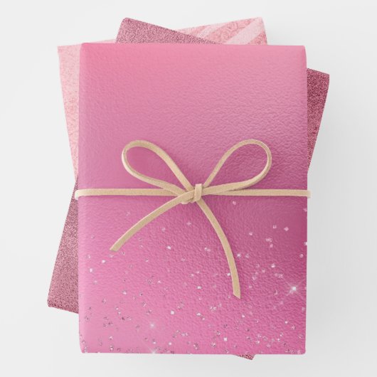 Roze glitz Sparkle Inpakpapier Vel (In situ)