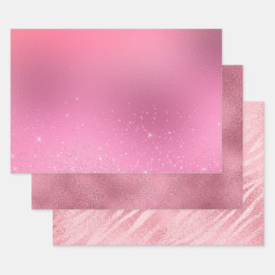 Roze glitz Sparkle Inpakpapier Vel