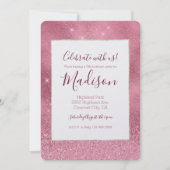 Roze Glitz Verjaardag Kaart (Voorkant)