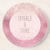 Roze Glitz Zandsteen Onderzetter (Voorkant)