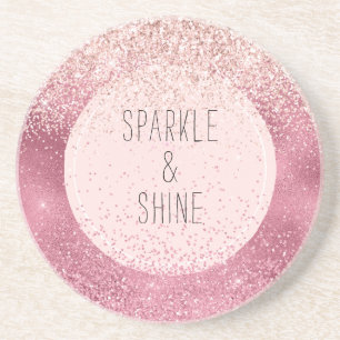 Roze Glitz Zandsteen Onderzetter