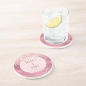 Roze Glitz Zandsteen Onderzetter (Zijkant)