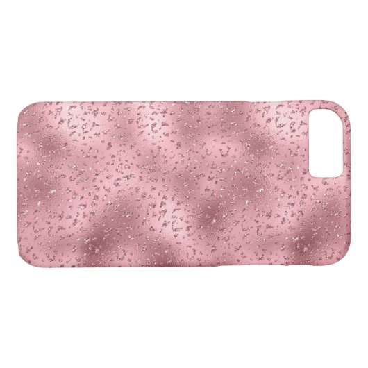 Roze Glitzy Cheetah Print Case-Mate iPhone Case (Achterkant (Horizontaal))