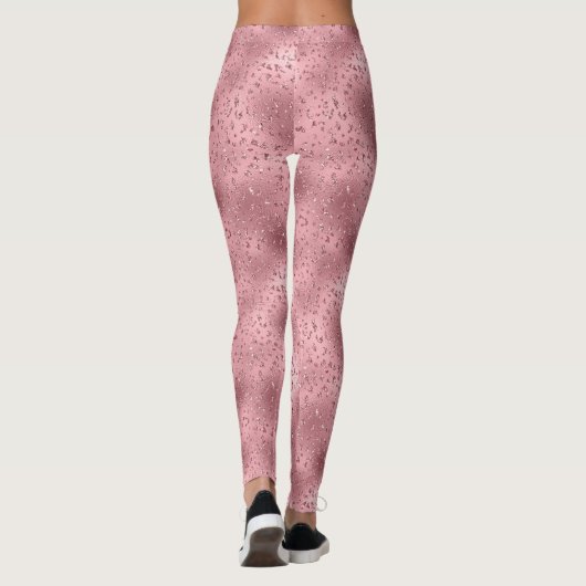 Roze Glitzy Cheetah Print Leggings (Achterkant)