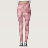 Roze Glitzy Cheetah Print Leggings (Voorkant)