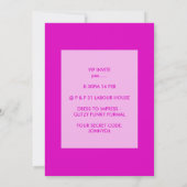 Roze Glitzy Glamoureus Galentine Day Party Kaart (Achterkant)