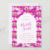 Roze Glitzy Glamoureus Vrijgezellenfeest Party Kaart (Achterkant)