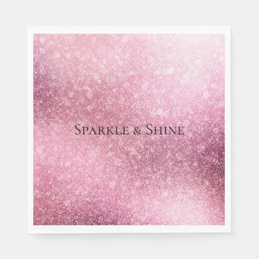 Roze Glitzy Glans Persoonlijk  Servet (Voorkant)
