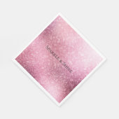 Roze Glitzy Glans Persoonlijk  Servet (Hoek)