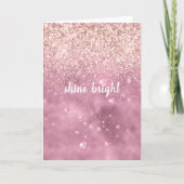 Roze Glitzy Glitter Harten Kaart (Voorkant)