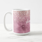Roze Glitzy Glitter Harten Koffiemok (Links)