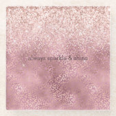 Roze Glitzy Glitter Leopard Print Glazen Onderzetter (Voorkant)