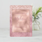 Roze Glitzy Glitter Leopard Print Kaart (Staand voorkant)